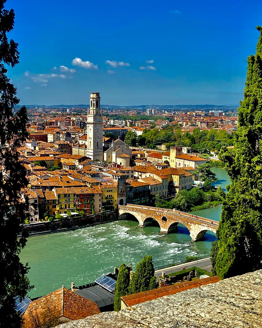 canal, city, travel, tourism, europe, verona, italy, veneto, italia, adige, etsch, ponte pietra, verona, verona, verona, verona, verona